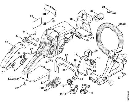 Zage z bencinskim motorjem (MS) MS 230 Ohišje rocaja della Marca Stihl