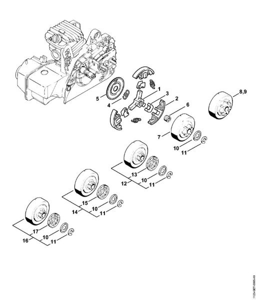Zage z bencinskim motorjem (MS) MS 230 Sklopka della Marca Stihl