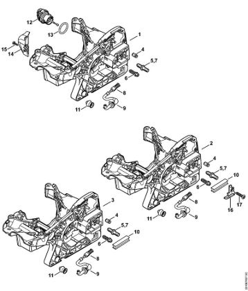 Zage z bencinskim motorjem (MS) MS 231 Ohišje motorja della Marca Stihl