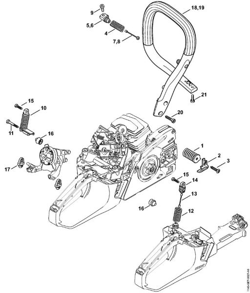 Zage z bencinskim motorjem (MS) MS 251 AV-sistem, rocajna cev della Marca Stihl