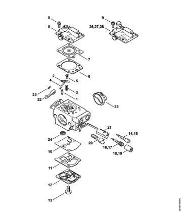 Zage z bencinskim motorjem (MS) MS 251 Uplinjac WTF-2, WTF-4, WTF-8, WTF-9 (54.2013) della Marca Stihl