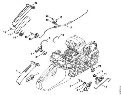 Zage z bencinskim motorjem (MS) MS 251 C-BEQ Aktiviranje plina della Marca Stihl