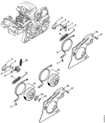 Zage z bencinskim motorjem (MS) MS 251 C-BEQ Zavora verige della Marca Stihl