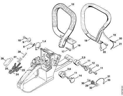 Zage z bencinskim motorjem (MS) MS 260 C-B W AV-sistem, rocajna cev della Marca Stihl