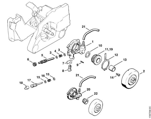 Zage z bencinskim motorjem (MS) MS 260-DW Oljna crpalka della Marca Stihl