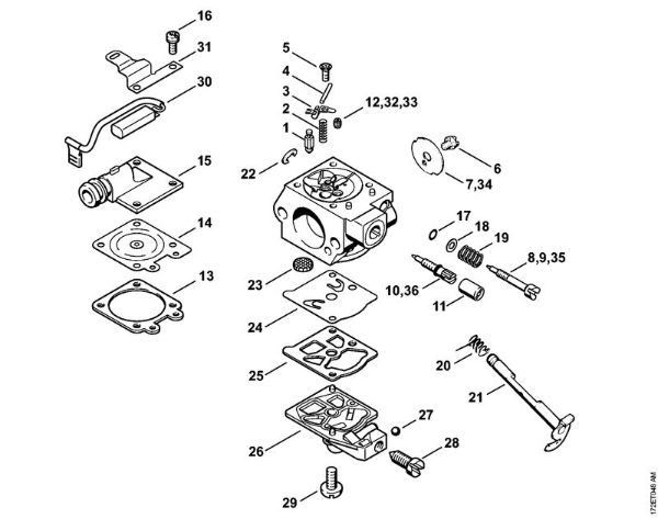 Zage z bencinskim motorjem (MS) MS 260-N Uplinjac WTE-1, WTE-2, WTE-4, WTE-11 della Marca Stihl