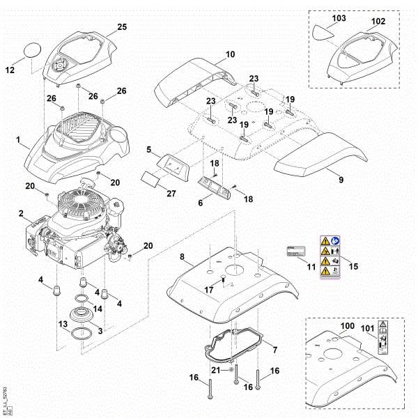 Slika C - Pokrov, motor MH 560.0