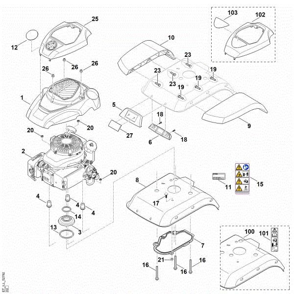 Slika C - Pokrov, motor MH 585.0