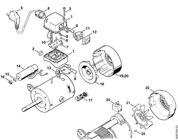 USG USG Elektromotor 230 V/50 Hz della Marca Stihl