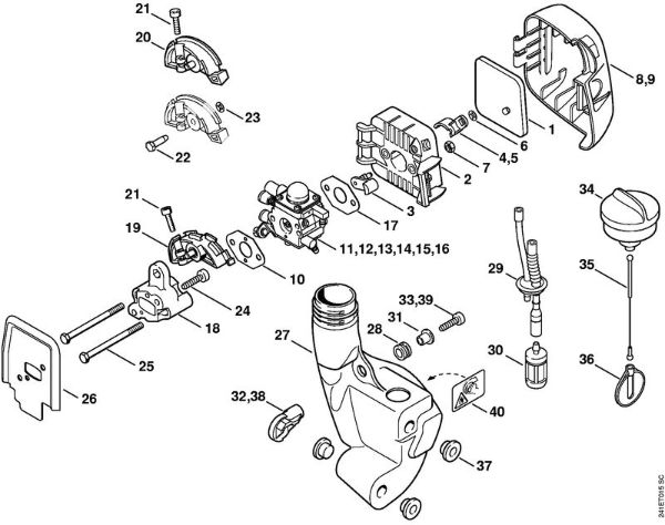 FC 55 FC 55 Zracni filter, rezervoar za gorivo della Marca Stihl