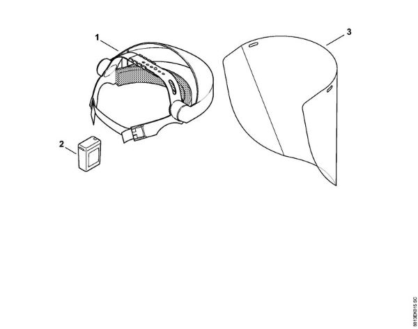 Å karje - Kombinirana zašcita obraza-sluha plošca dolga -0233 della Marca Stihl
