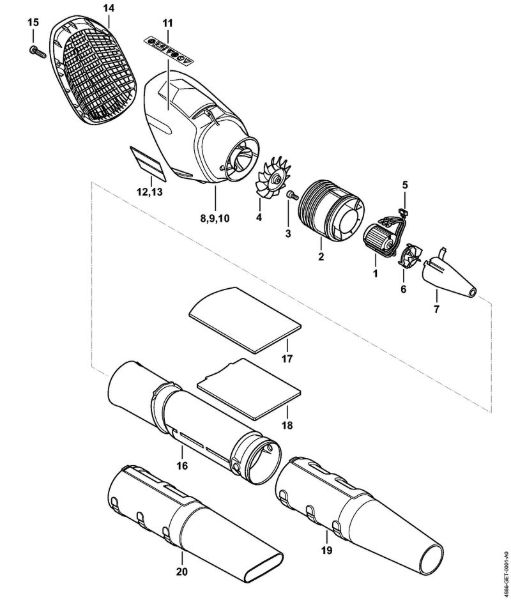 Akumulatorski pihalniki (BGA) BGA 100 Elektromotor, ventilator della Marca Stihl