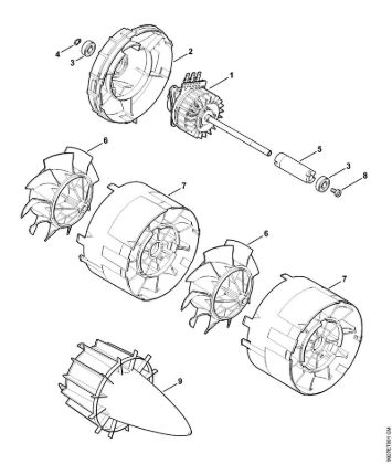 Akumulatorski pihalniki (BGA) BGA 85 Elektromotor, ventilator della Marca Stihl