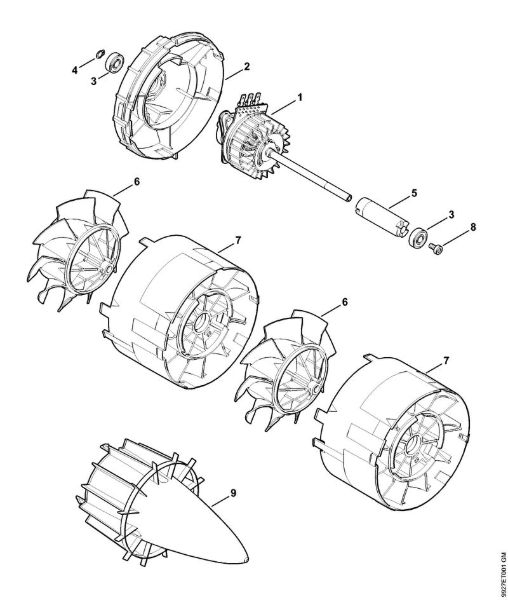 Akumulatorski pihalniki (BGA) BGA 85 Elektromotor, ventilator della Marca Stihl