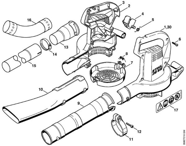 Elektricni pihalniki (BE, BGE) BE 55 Ohišje BE 55 della Marca Stihl