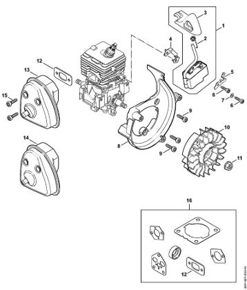 Pihalniki (BG, BR) BG 86 Vžigalna naprava, dušilec zvoka BG 86, BG 86 C-E della Marca Stihl