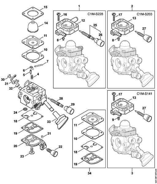 Pihalniki (BG, BR) BG 86 C-E Uplinjac C1M-S228, C1M-S203, C1M-S141 della Marca Stihl