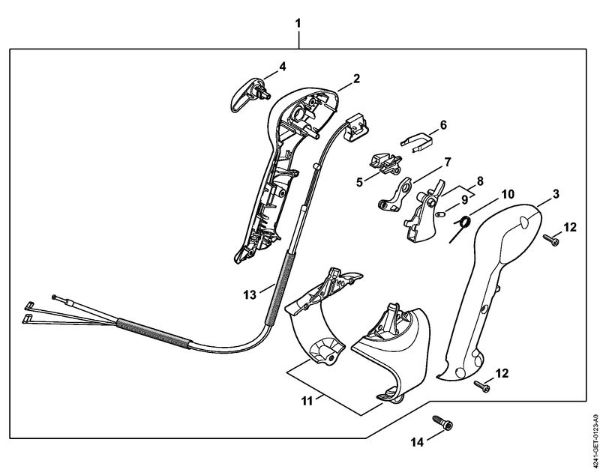 Pihalniki (BG, BR) BR 200 Upravljalni rocaj della Marca Stihl