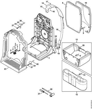 Pihalniki (BG, BR) BR 320 Hrbtna plošca della Marca Stihl