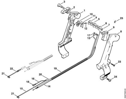 Pihalniki (BG, BR) BR 320 Upravljalni rocaj della Marca Stihl
