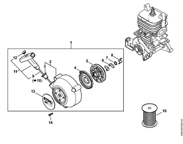 Pihalniki (BG, BR) BR 450 Zagonska naprava BR 450 della Marca Stihl