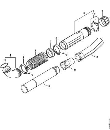 Pihalniki (BG, BR) BR 450 C-EF Nagubana cev, pihalna cev della Marca Stihl