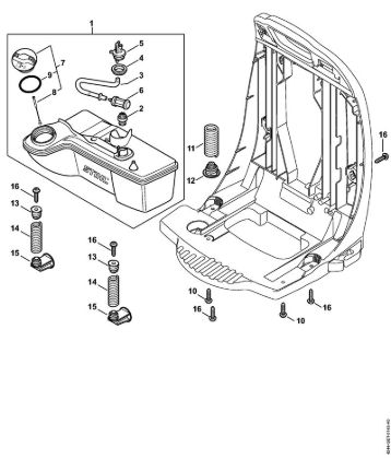 Pihalniki (BG, BR) BR 450 C-EF Rezervoar za gorivo, AV-sistem della Marca Stihl