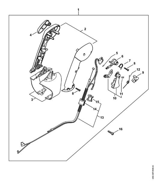 Pihalniki (BG, BR) BR 500 Upravljalni rocaj della Marca Stihl