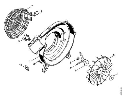 Sesalniki z drobilnikom (SH) SH 55 Ohišje puhalnika zunanje, rotor ventilatorja della Marca Stihl