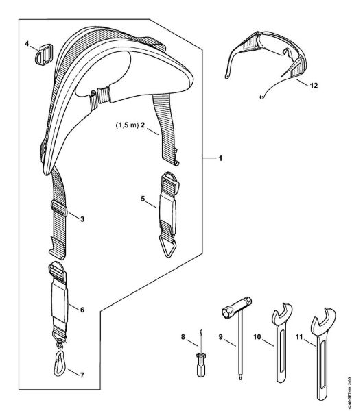 Posebne naprave (PC, SP, MC) SP 482 Nosilni pas, orodja, posebni pribor della Marca Stihl