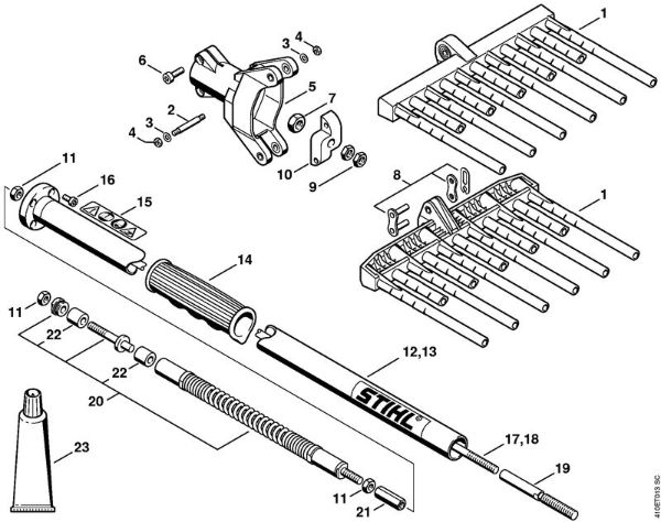 Posebne naprave (PC, SP, MC) SP 85 Grablje, rocaj della Marca Stihl