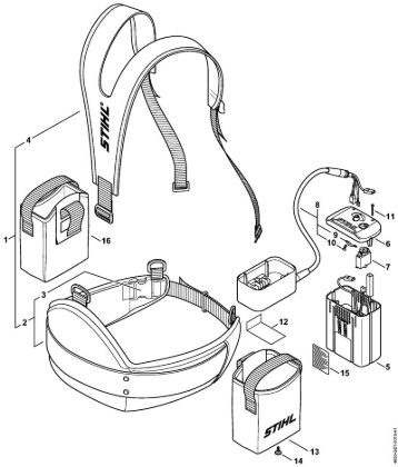 Pas za akumulatorsko baterijo Pas za akumulatorsko baterijo z adapterj Pas za akumulatorsko baterijo della Marca Stihl