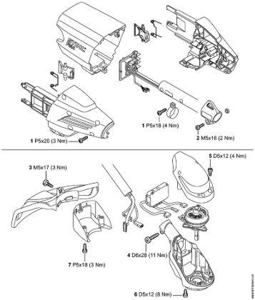 Akumulatorska motorna kosa (FSA) FSA 90 Pritezni momenti della Marca Stihl