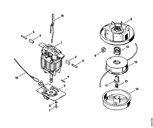 Elektricni rezalniki (FE, FSE) FE 35 Elektromotor, kosilna glava della Marca Stihl