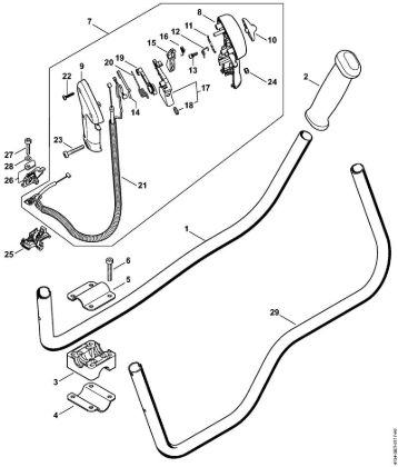 Motorne kose (FS) FS 120 2-MIX Dvojna rocajna cev, upravljalni rocaj della Marca Stihl