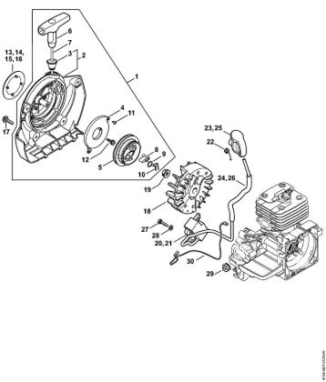 Motorne kose (FS) FS 120 R 2-MIX Zagonska naprava, vžigalna naprava della Marca Stihl