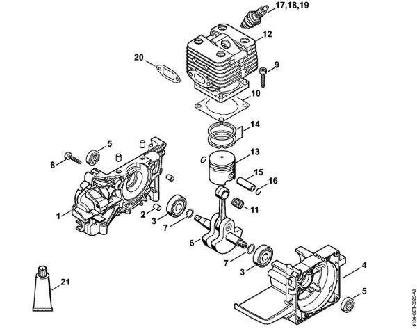 Motorne kose (FS) FS 200 Ohišje zaganjaca, valj FS 200, 200 R della Marca Stihl