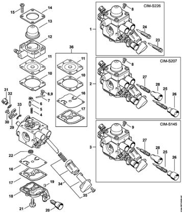 Motorne kose (FS) FS 40 - 4144 Uplinjac C1M-S226, C1M-S207, C1M-S145 della Marca Stihl