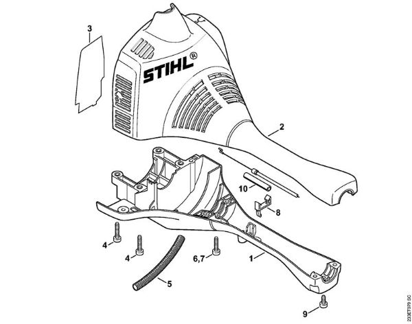 Motorne kose (FS) FS 55 Ohišje motorja (dvojni rocaj) della Marca Stihl