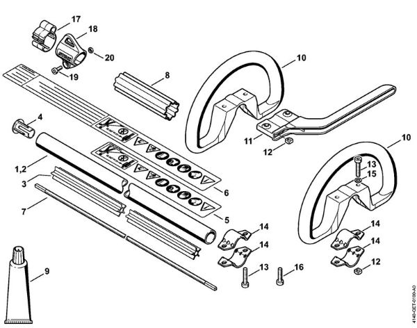 Motorne kose (FS) FS 55 2-MIX Rocaj FS 55, okrogli rocaj della Marca Stihl
