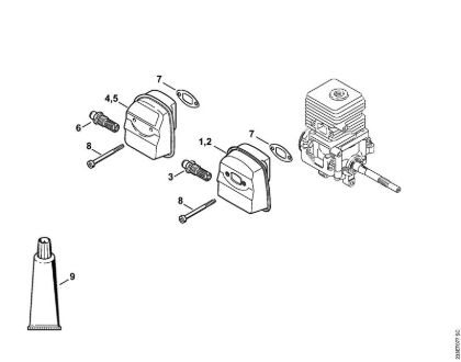 Motorne kose (FS) FS 55 R 2-MIX Dušilec zvoka della Marca Stihl