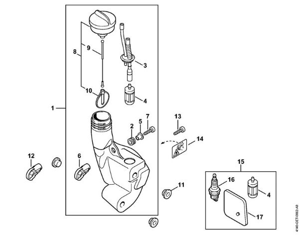 Motorne kose (FS) FS 55 RC-E Rezervoar za gorivo della Marca Stihl