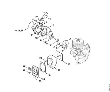 Motorne kose (FS) FS 56 (4125) Zagonska naprava, dušilec zvoka della Marca Stihl