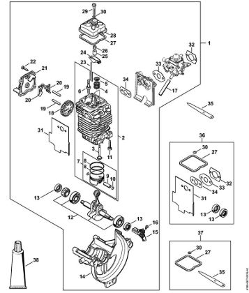 Motorne kose (FS) FS 91 Pogon Ã˜ 38 mm della Marca Stihl