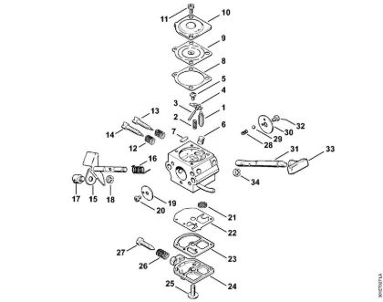 Motorne kose, ki se nosijo na hrbtu (FR) FR 106 Uplinjac C1S-S1 della Marca Stihl