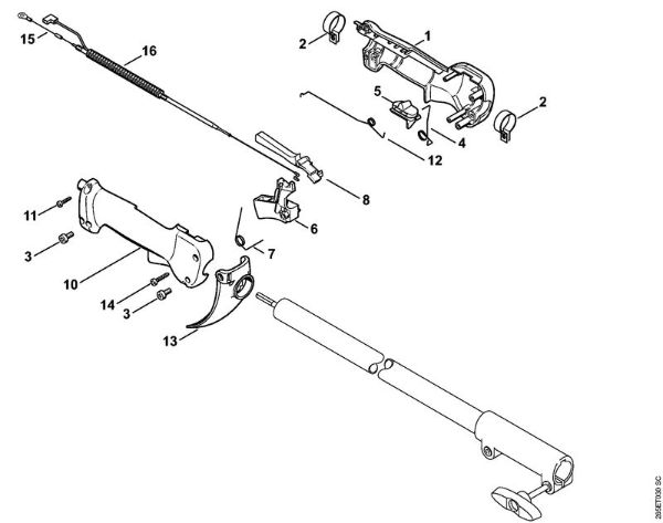 Motorne kose, ki se nosijo na hrbtu (FR) FR 85 Upravljalni rocaj (24.2002) della Marca Stihl