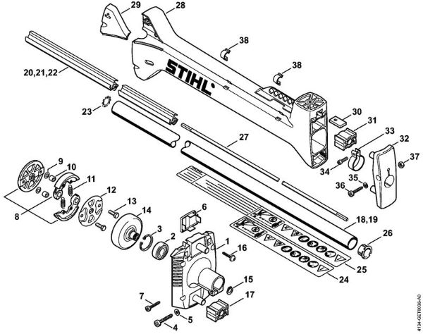 Obrezovalnik (FS) FS 300 Ohišje sklopke, rocaj della Marca Stihl