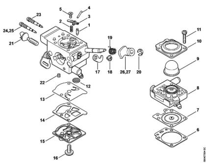 Obrezovalnik (FS) FS 410 C-E L Uplinjac WTF-10, WTF-11, WTF-5, WTF-6 della Marca Stihl