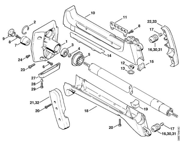 Obrezovalnik (FS) FS 550 Ohišje sklopke, AV-sistem della Marca Stihl