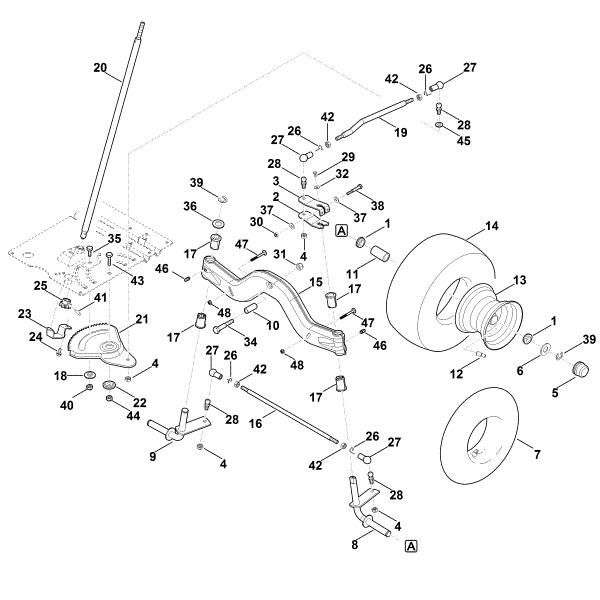 Slika E - Krmiljenje, sprednje kolo RT 6112.0 C